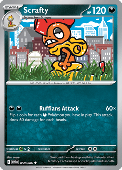 Pokemon Scrafty Uncommon White Flare - RareNexus TCG