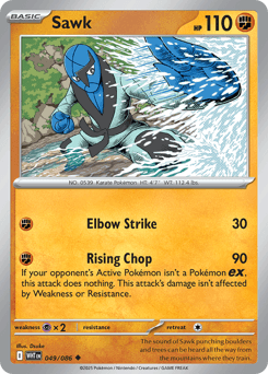 Pokemon Sawk Uncommon White Flare - RareNexus TCG